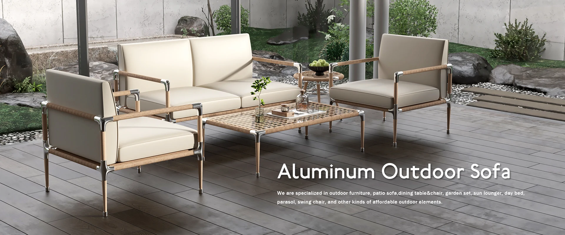 Aluminium utendørs sofaprodusent