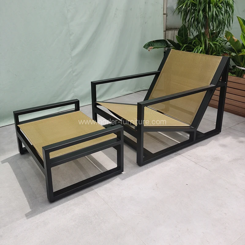 Aluminiums enkeltstol Sofa Fotstøtkombinasjon