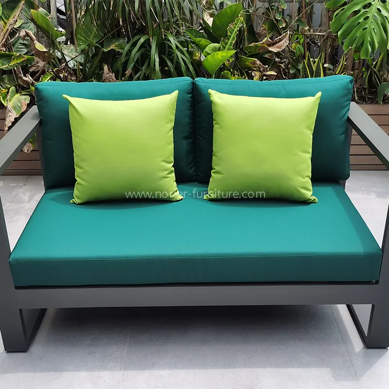 Svart aluminium grønn vanntett stoff patio hage sofa