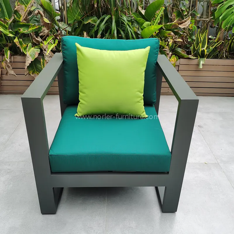 Svart aluminium grønn vanntett stoff patio hage sofa