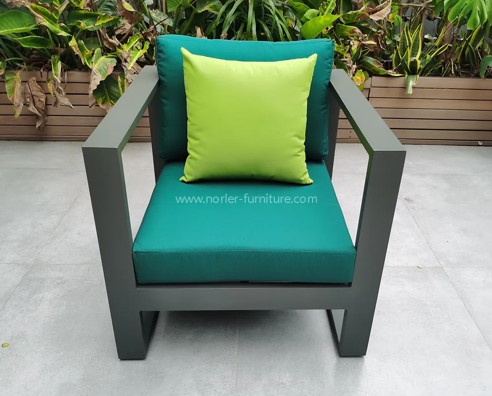 Black Aluminum Green Waterproof Fabric Patio Garden Sofa