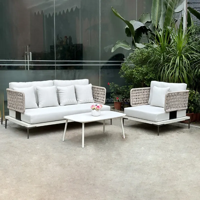Moderne pustende design utendørs tau sofa