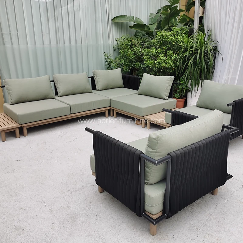 Moderne design utendørs aluminiumsramme Veving av sofa