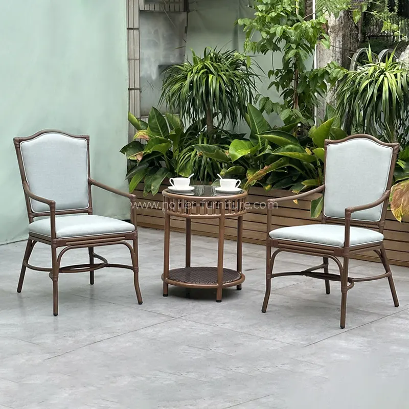 Utendørs aluminiumskorn PE Rattan Balcony Set