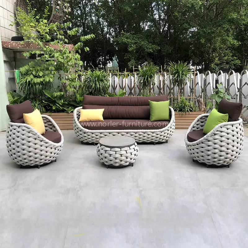 Utendørs gårdsplass håndvevd tau Bird Nest Sofa
