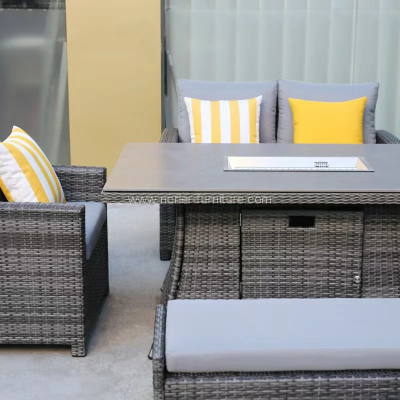 Utendørs hage møbler pe rotting kurvsofa