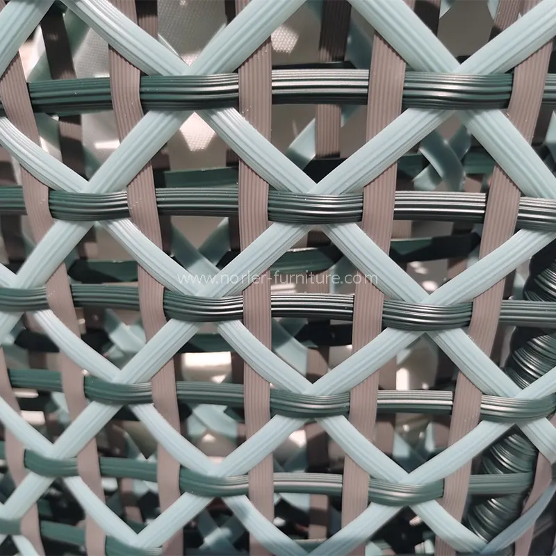 Utendørs teak aluminiumramme PE Rattan Dining Set